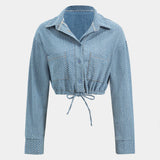 Arden Denim Drawstring Set