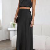 Amara Halter Satin Two-Piece Set