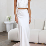 Amara Halter Satin Two-Piece Set