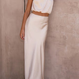 Amara Halter Satin Two-Piece Set