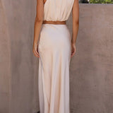 Amara Halter Satin Two-Piece Set