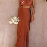 Amara Halter Satin Two-Piece Set