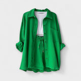 VANESSA 2-PIECE BUTTON UP AND SHORTS SET