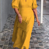 FIONA - VESTIDO ELEGANTE DE ESENCIA EN ALGODÓN Y LINO