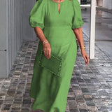 FIONA - VESTIDO ELEGANTE DE ESENCIA EN ALGODÓN Y LINO