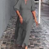 FIONA - VESTIDO ELEGANTE DE ESENCIA EN ALGODÓN Y LINO