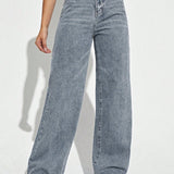 Off Duty Wide-Leg Denim Pants