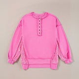 LAREI - SUDADERA CON LENTEJUELAS Y BOTONADURA PARCIAL