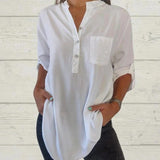 ELINE - CAMISA ELEGANTE CON CUELLO EN V