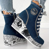 Bottes en denim confortables à Plateforme