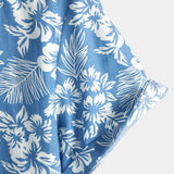 Blusa hawaiana de manga corta con estampado de flores