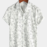 Camisa de Hawaii de Algodón con Mangas Cortas