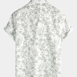 Camisa de Hawaii de Algodón con Mangas Cortas