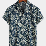 Camisa de Hawaii de Algodón con Mangas Cortas