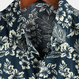 Camisa de Hawaii de Algodón con Mangas Cortas