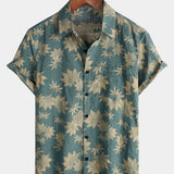 Camisa de Hawaii de Algodón con Mangas Cortas