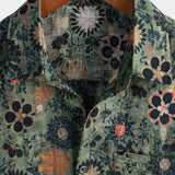 Camisa de Hawaii de Algodón con Mangas Cortas