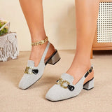 Escarpins Mary Jane à talon moyen et bout carré