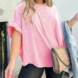 BELLA - CAMISETA OVERSIZE CON CLAVIJAS