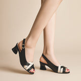 Escarpins à bride en cuir