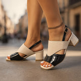 Escarpins croisés bicolore