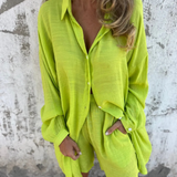 IZELA - CONJUNTO CAMISA Y SHORT DESENFADADO