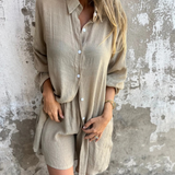 IZELA - CONJUNTO CAMISA Y SHORT DESENFADADO
