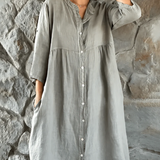 ADARE - Vestido Casual de Algodón y Lino