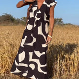 SITA - VESTIDO IMPRESO CON CUELLO EN V