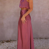 Amara Halter Satin Two-Piece Set