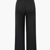 Draped Wrap Straight-Leg Trousers