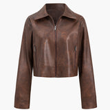 Ridgewood Vintage Faux Leather Zip Jacket And Skirt