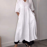 ELAENE - VESTIDO MAXI CON ESCOTE EN V, ELEGANCIA DESENFADADA