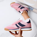 Baskets en tissu avec détails et semelle en caoutchouc