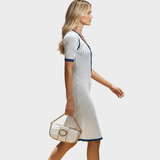 Élara™ Knit Dress with Contrasting Details