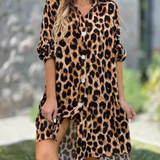 ILEA - VESTIDO CAMISERO IMPRESO LEOPARDO
