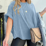 BELLA - CAMISETA OVERSIZE CON CLAVIJAS