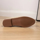 Mocassins tressés rétro à boucle métallique