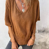 BOMIA - CAMISETA AJUSTADA CÓMODA CON CUELLO EN V