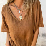 BOMIA - CAMISETA AJUSTADA CÓMODA CON CUELLO EN V