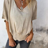 BOMIA - CAMISETA AJUSTADA CÓMODA CON CUELLO EN V