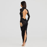 Crimson Eclipse Two-Piece Maxi Set