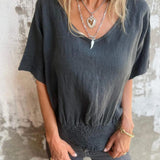 BOMIA - CAMISETA AJUSTADA CÓMODA CON CUELLO EN V