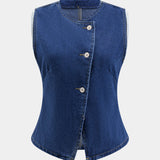 Lila Denim Button-Up And Wide Leg Jean Set