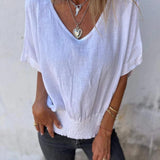 BOMIA - CAMISETA CINTRADA CÓMODA CON ESCOTE EN V