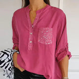 ELINE - CAMISA ELEGANTE CON CUELLO EN V
