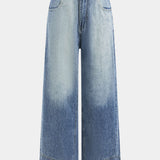 Luxe Fade-Wash Wide-Leg Jeans