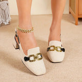 Escarpins Mary Jane à talon moyen et bout carré