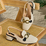 Escarpins Mary Jane à talon moyen et bout carré