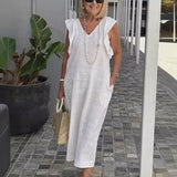 GLORIA – VESTIDO LARGO DE LINO